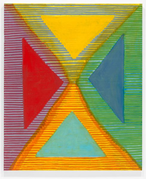 Travelers Among Mountain and Streams I, 2022, oil and alkyd resin on linen. 87 x 72 in.