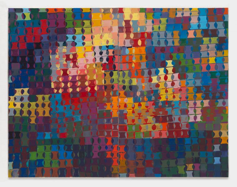 The Sun Ra Arkestra Meets Ilya Kaminsky, 2017, oil and alkyd resin on linen. Diptych, 116 x 90 in.