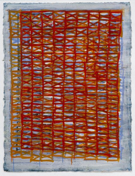 Heliotrope, 2002, Kremer ink and shellac on Arches paper. 30 x 22 in.